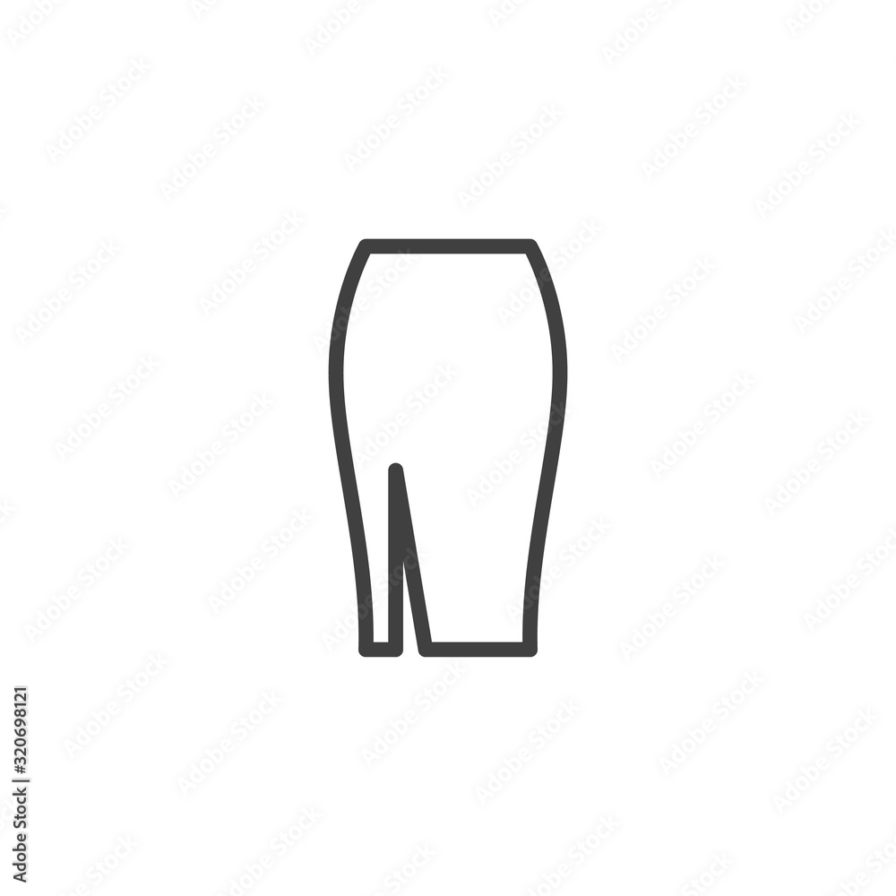 Women skirt line icon. linear style sign for mobile concept and web design. Women's clothes, skirt outline vector icon. Symbol, logo illustration. Vector graphics Women skirt line icon. linear style sign for mobile concept and web design. Women's clothes, skirt outline vector icon. Symbol, logo illustration. Vector graphics