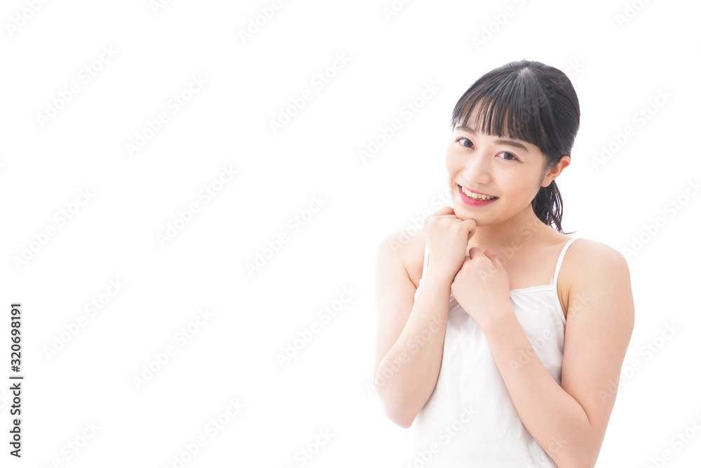 恋をする笑顔の若い女性 恋をする笑顔の若い女性