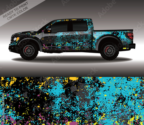 Car wrap decal design vector, custom livery race rally car vehicle sticker and tinting.