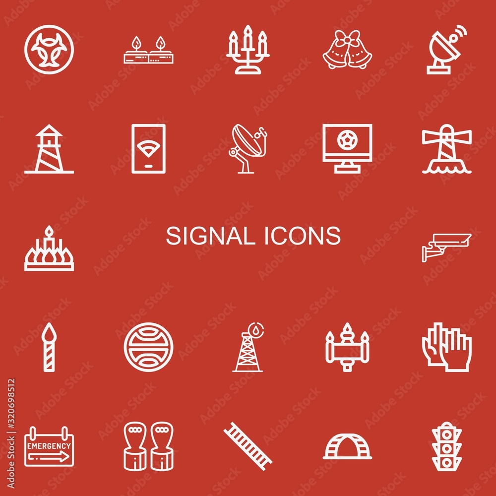 Editable 22 signal icons for web and mobile