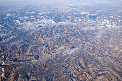 View of the state Nevada in USA from the plane 
