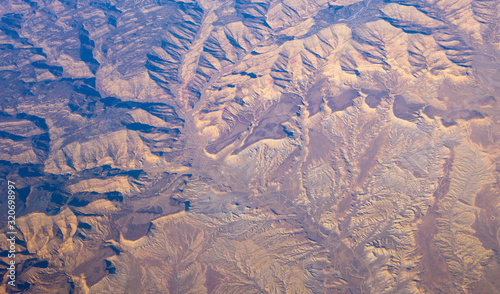 View of the state Nevada in USA from the plane 