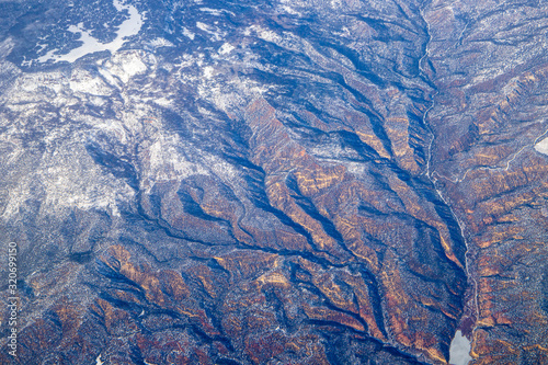 View of the state Nevada in USA from the plane 