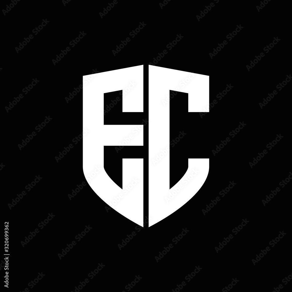 Initial ec logo design Royalty Free Vector Image