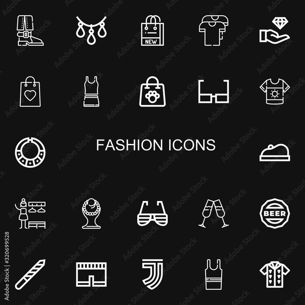 Editable 22 fashion icons for web and mobile