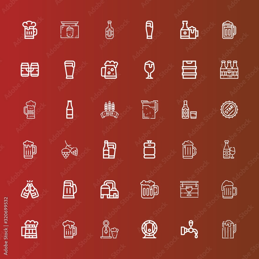 Editable 36 lager icons for web and mobile Editable 36 lager icons for web and mobile