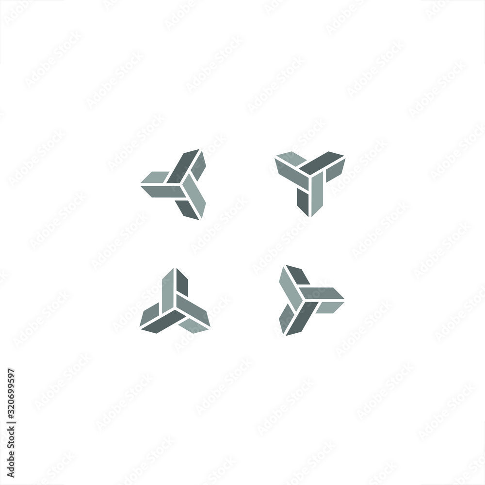 an abstract shape of blending three blocks an abstract shape of blending three blocks