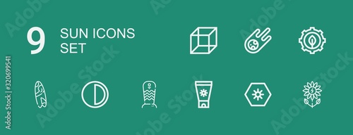 Editable 9 sun icons for web and mobile