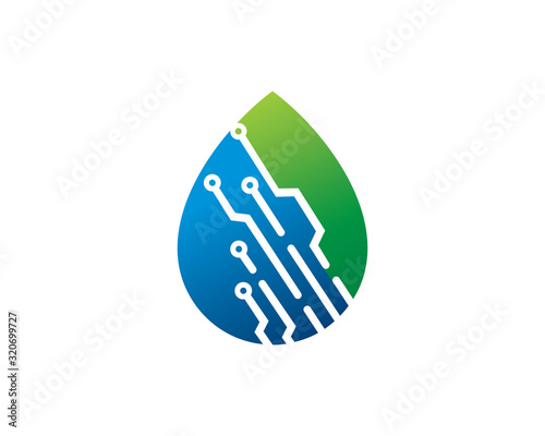 Water Tech Logo Template, Icon, Symbol