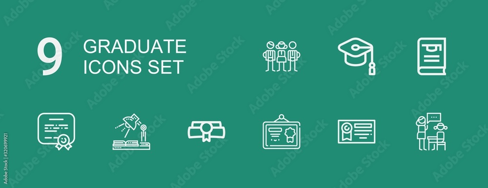 Editable 9 graduate icons for web and mobile Editable 9 graduate icons for web and mobile
