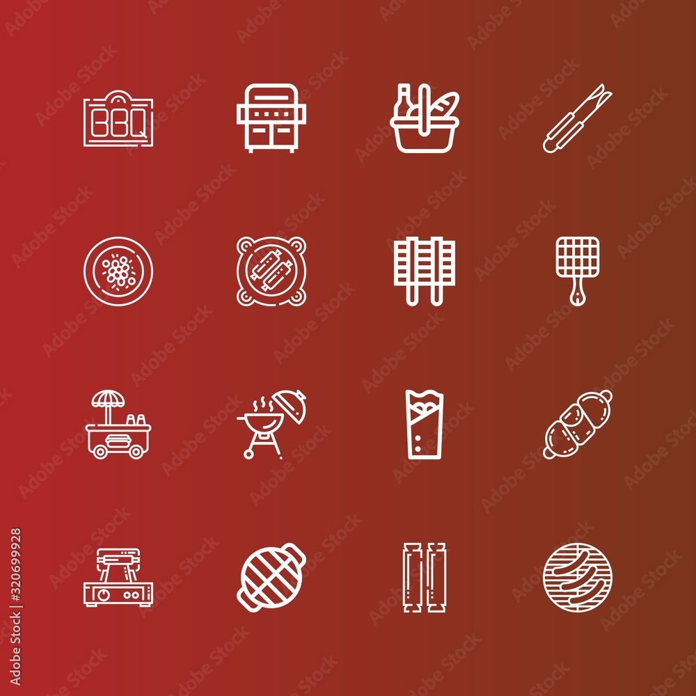 Editable 16 grill icons for web and mobile