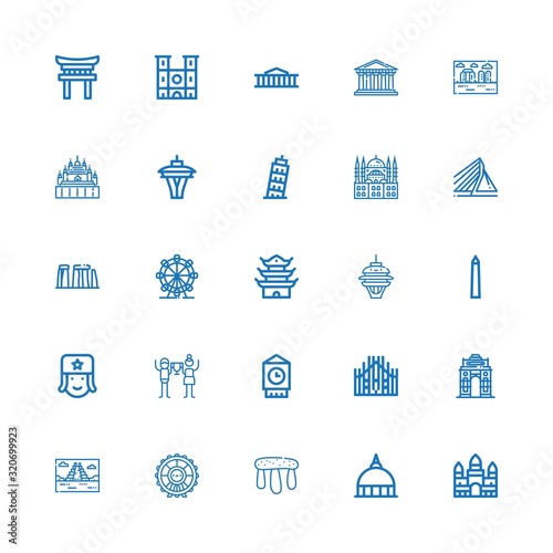 Editable 25 famous icons for web and mobile