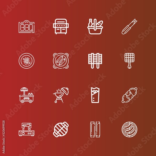 Editable 16 grill icons for web and mobile