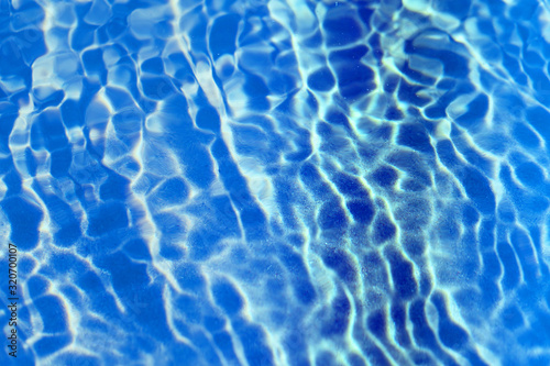 Macro photo of beautiful blue water