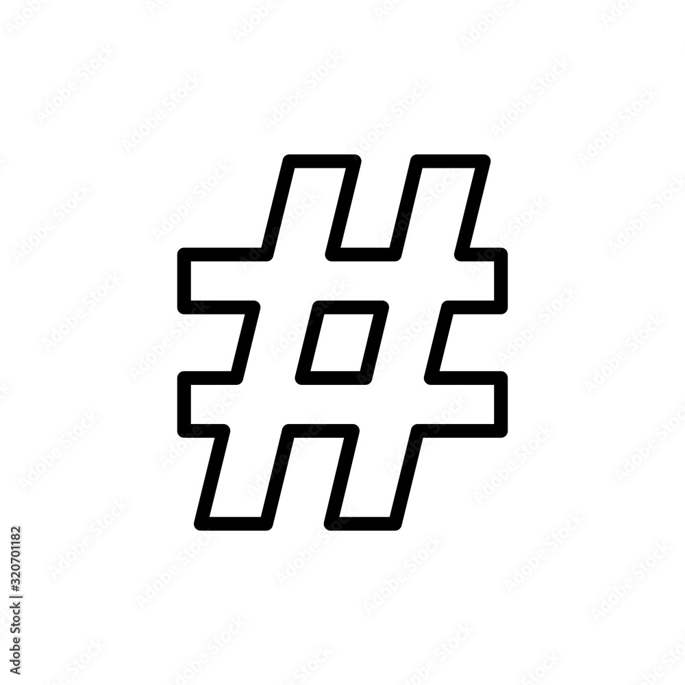 Obraz premium hashtag - symbol icon vector design template