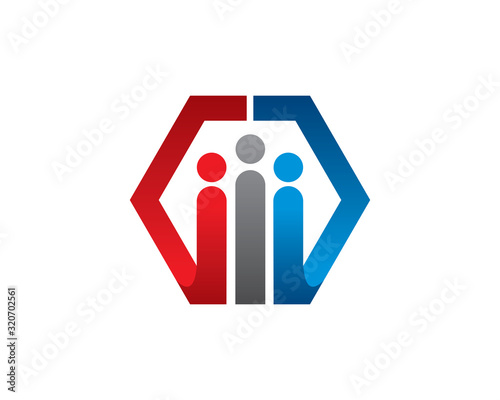 People logo template design, emblem, symbol or icon