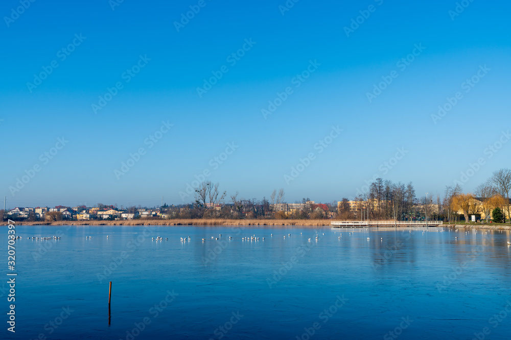 Small lake in Znin on Paluki in Kuyavian-Pomeranian Voivodeship, Poland. Small lake in Znin on Paluki in Kuyavian-Pomeranian Voivodeship, Poland.
