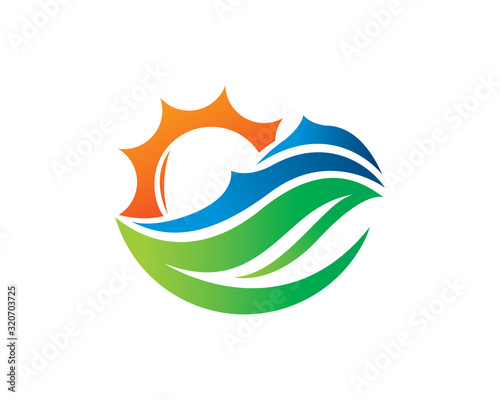 Nature logo template design, emblem, symbol or icon