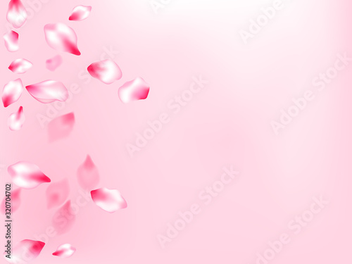 Japanese cherry blossom pink flying petals