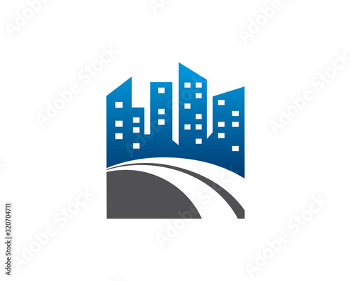 City highway logo template design, emblem, symbol or icon