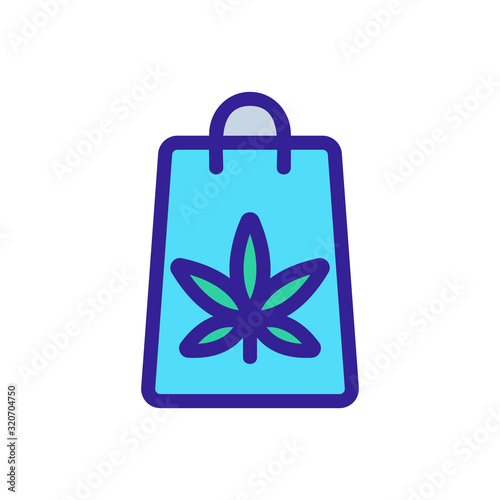 Buying a cannabis vector icon. A thin line sign. Isolated contour symbol illustration
