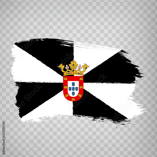 Flag of Ceuta brush strokes. Flag Ceuta of Spain on transparent background for your web site design, logo, app, UI. Kingdom of Spain. Stock vector. EPS10.