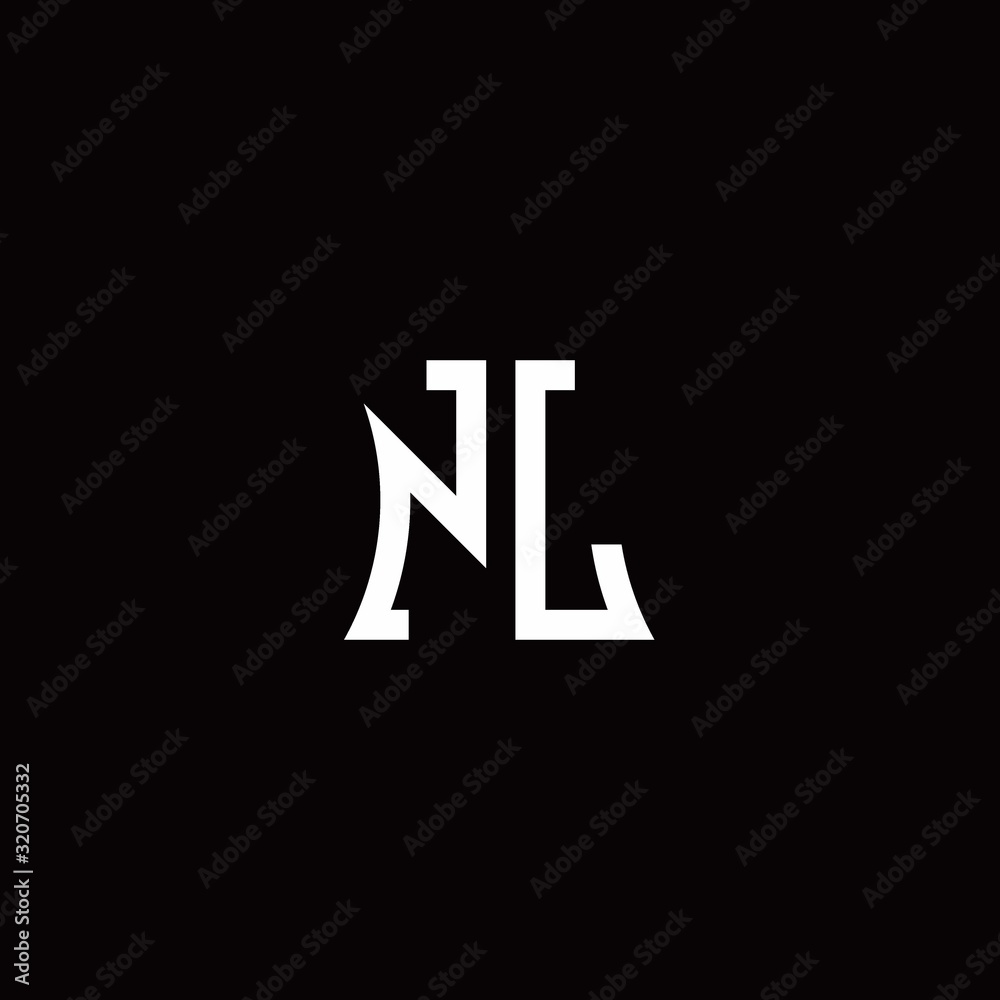 NL monogram logo with curved side style design template NL monogram logo with curved side style design template