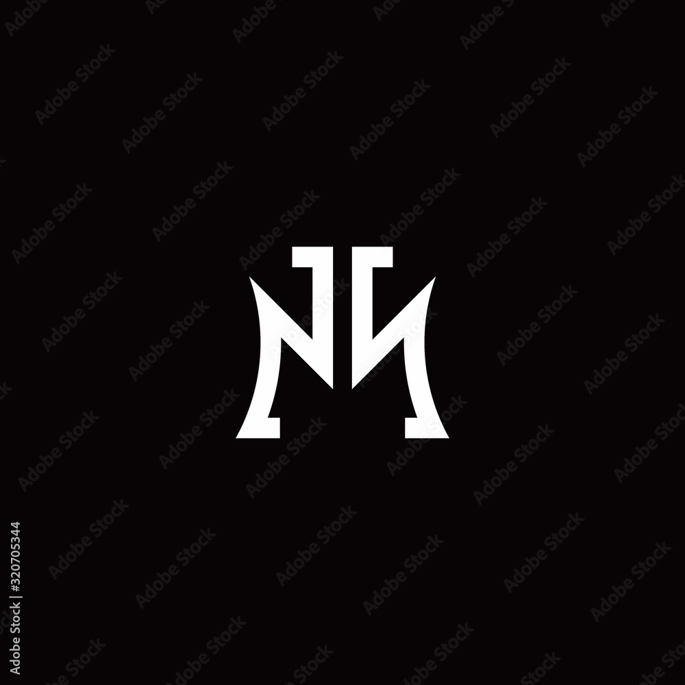 NN monogram logo with curved side style design template NN monogram logo with curved side style design template