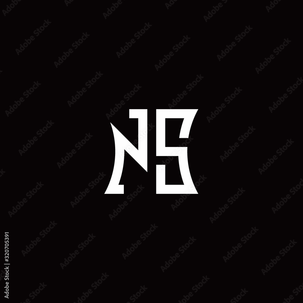 NS monogram logo with curved side style design template NS monogram logo with curved side style design template