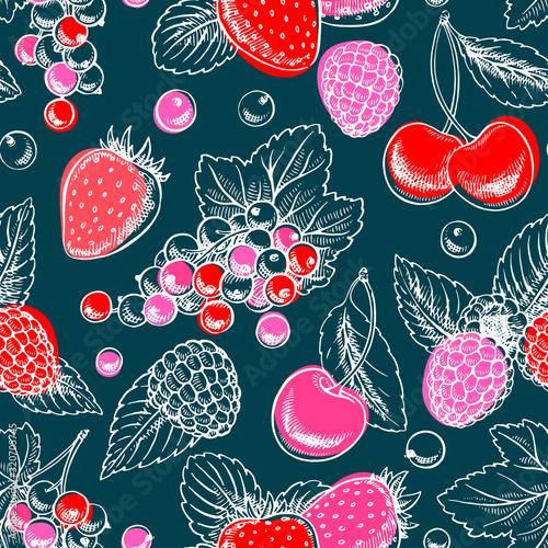 Seamless different berries