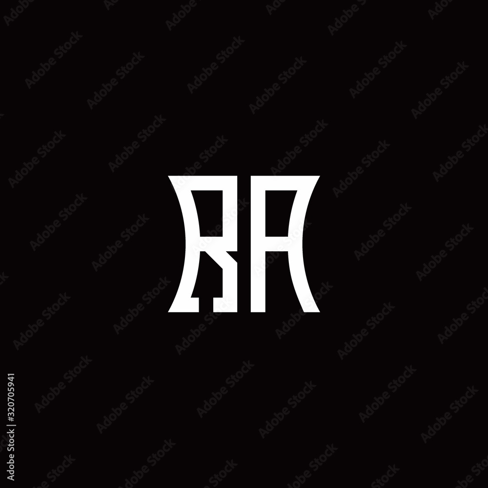 RA monogram logo with curved side style design template RA monogram logo with curved side style design template