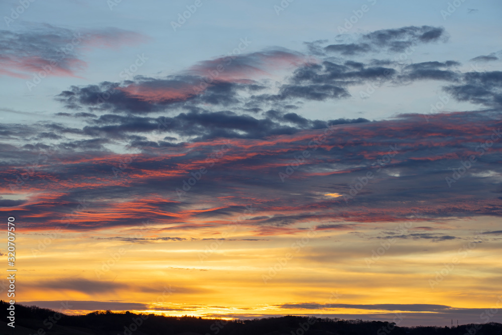 beautiful sunrise in the south of France