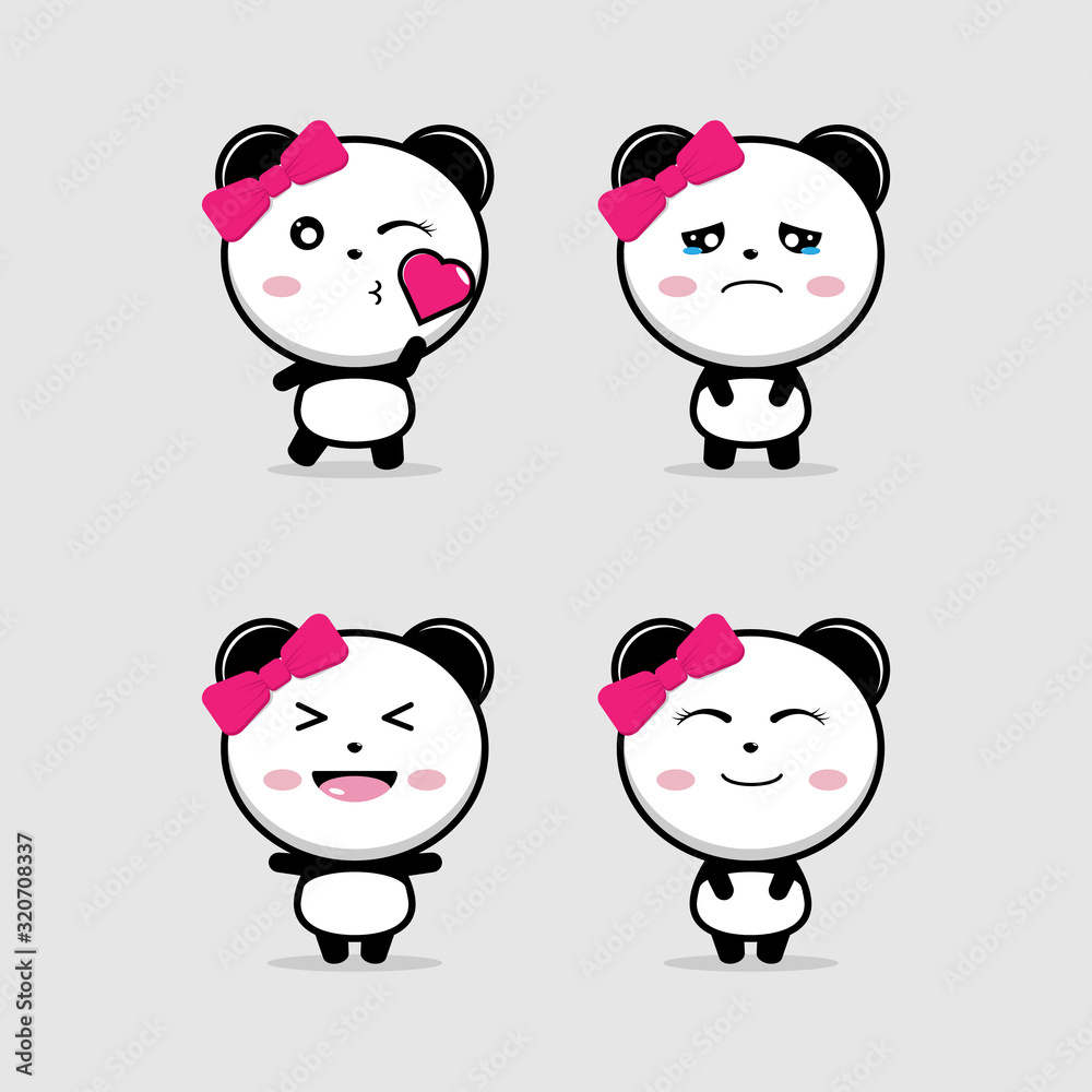 Cute Female Panda Cartoon vector design Cute Female Panda Cartoon vector design