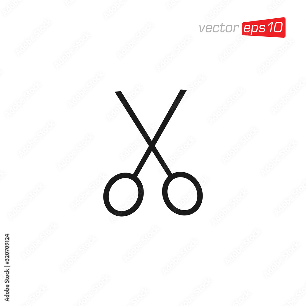 Scissors Cutting Icon Design Vector Scissors Cutting Icon Design Vector