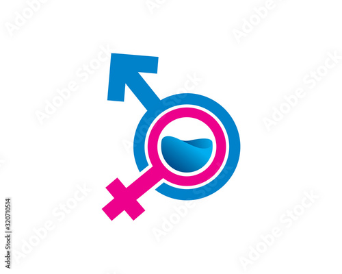 Gender lab logo template design, emblem, symbol or icon
