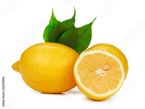 Chopped lemon fruit isolated on white background