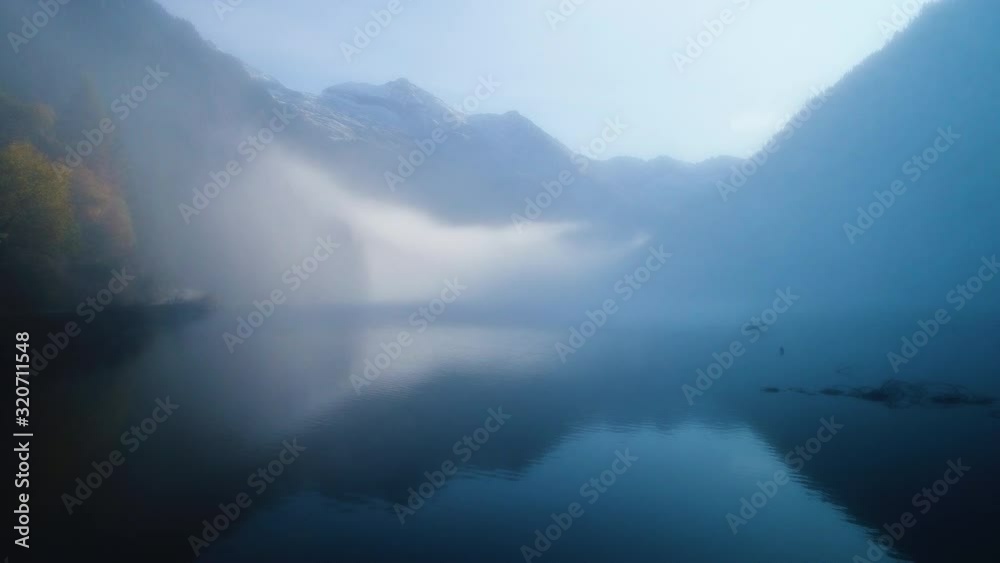 Fog over Autumn Misty Lake Fog over Autumn Misty Lake