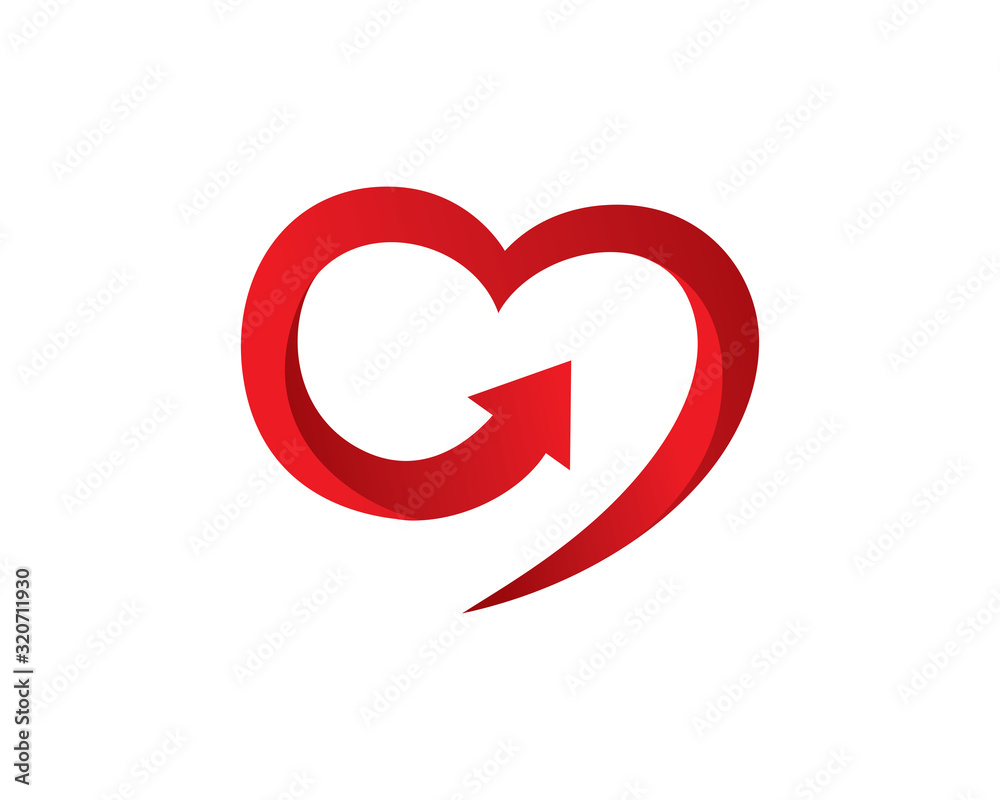Love and arrow logo template design, emblem, symbol or icon Love and arrow logo template design, emblem, symbol or icon
