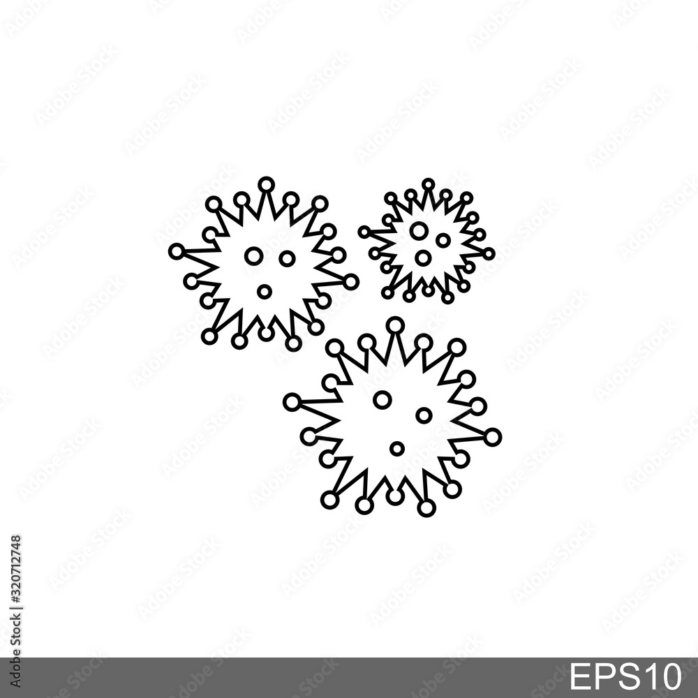 bacterial, microbial icon on a white background. vector illustration