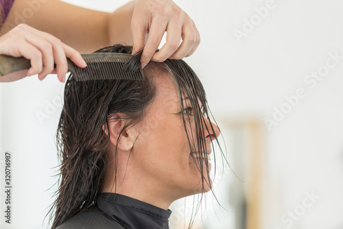Woman in Hairdresser Salon.