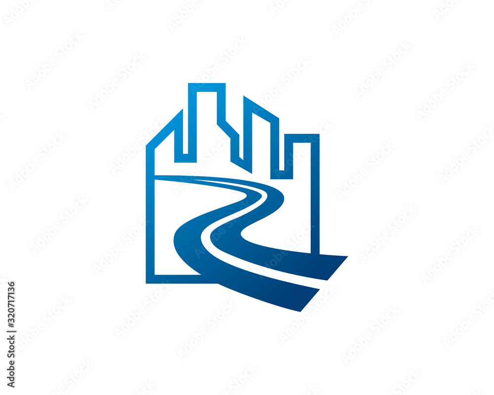 City highway logo template design, emblem, symbol or icon