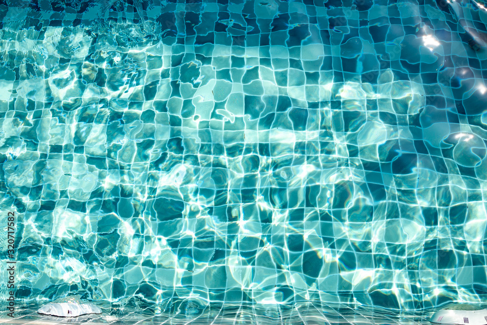 Top view, Water in the pool with blue tiled. Top view, Water in the pool with blue tiled.
