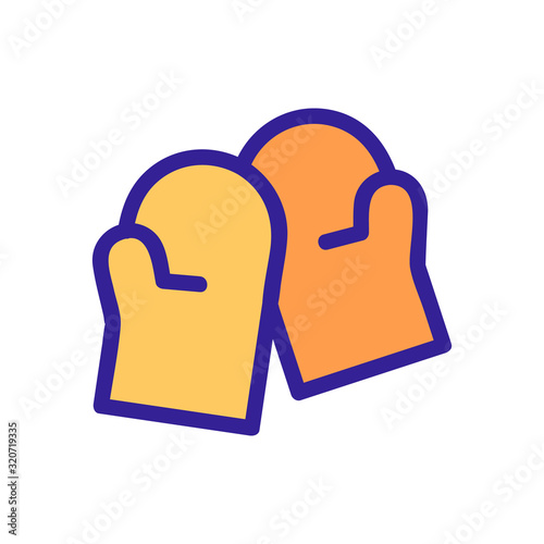 fireproof mittens icon vector. A thin line sign. Isolated contour symbol illustration