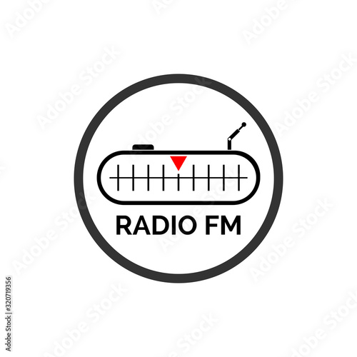radio broadcast logo icon vector illustration design