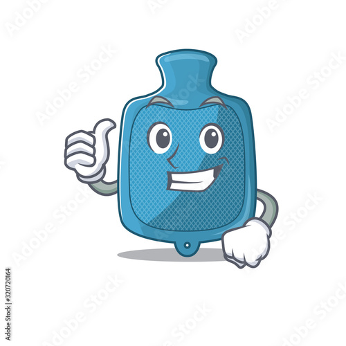 Cheerfully hot water bag making Thumbs up gesture