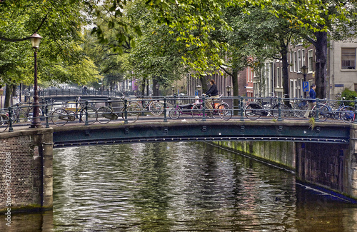 Amsterdam, Netherlands - november16 2018 : picturesque city in winter photo