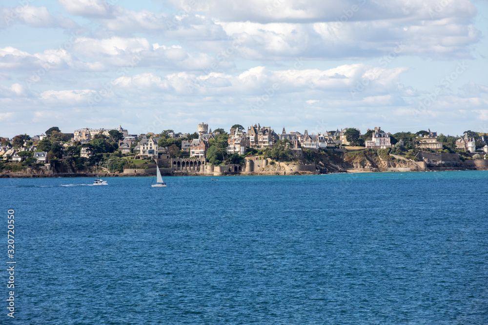  View from the ramparts at the town of Dinard. Saint Malo, Brittany, France