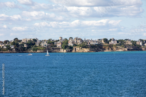  View from the ramparts at the town of Dinard. Saint Malo, Brittany, France