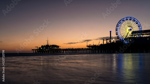 Santa Monica beach at sunset