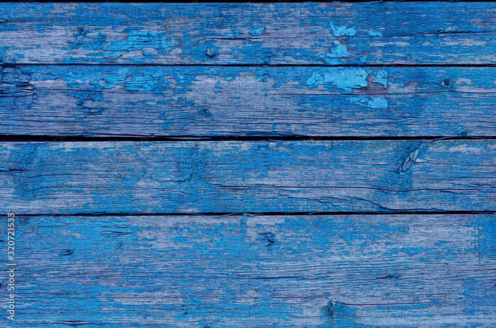 Obraz premium Wooden background with boards in blue